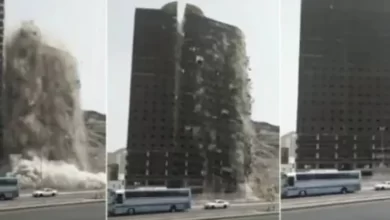 فيديو انهيار فندق في مكة