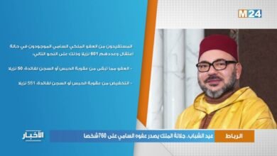 عيد الشباب بالمغرب 2023 جلالة الملك يصدر عفوه السامي على 760شخصا