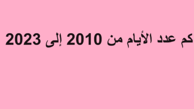 عدد الايام من 2010 الى 2023